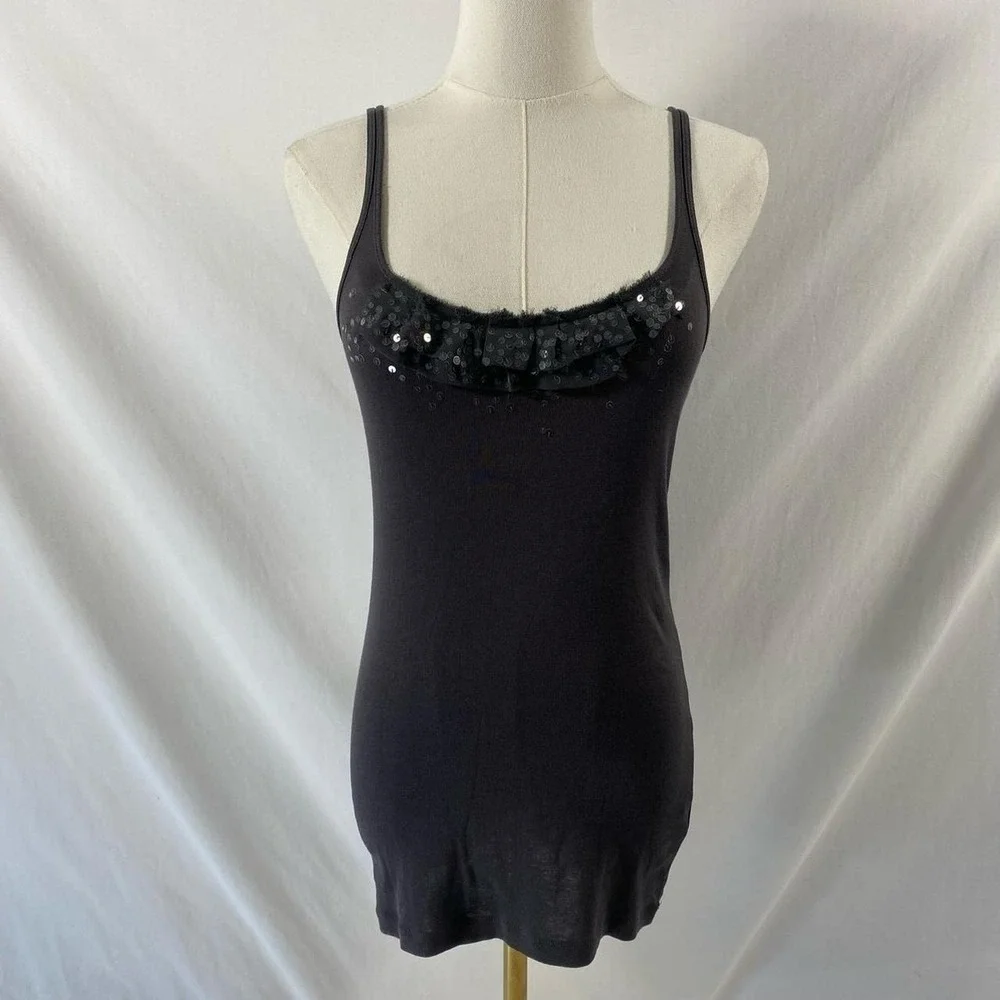 j. crew grey sequin cami top size small grunge y2k indie